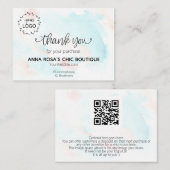 *~*抽象芸術パステルレインボーハートサンキューロゴQR エンクロージャーカード (正面/裏面)