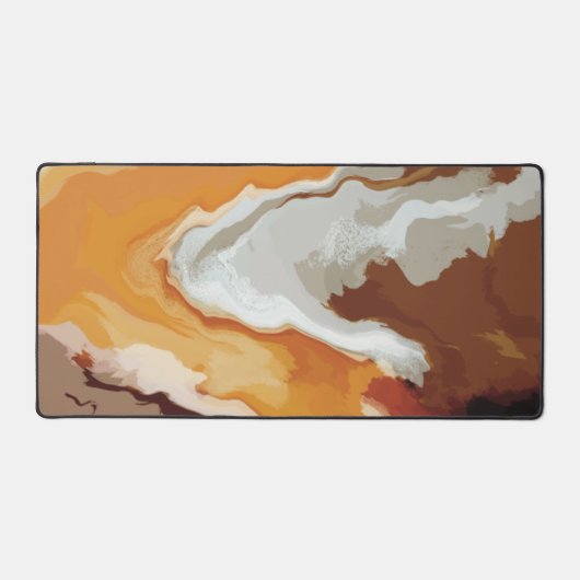 抽象芸術パステル絵を描キツネテール版 デスクマット (正面)