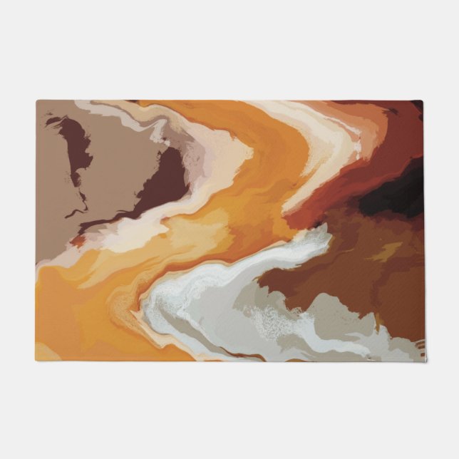 抽象芸術パステル絵を描キツネテール版 ドアマット (正面)