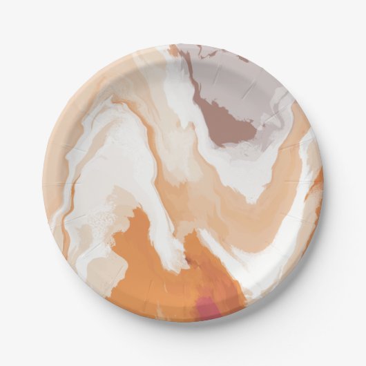 抽象芸術パステル絵を描ジンジャーフォーム版 ペーパープレート (正面)