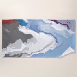 抽象芸術パステル絵を描マウンテンエディション ビーチタオル