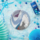 抽象芸術パステル絵を描マウンテンエディション ペーパープレート (パーティー)