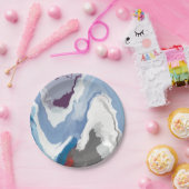 抽象芸術パステル絵を描マウンテンエディション ペーパープレート (パーティー)