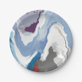 抽象芸術パステル絵を描マウンテンエディション ペーパープレート