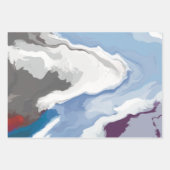 抽象芸術パステル絵を描マウンテンエディション ラッピングペーパーシート (正面3)