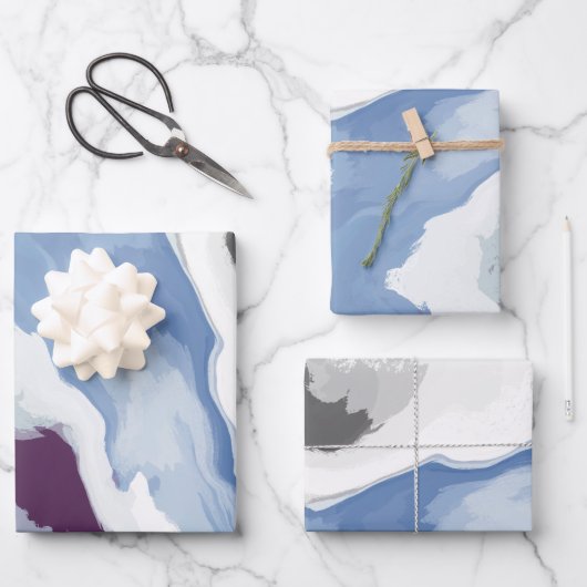 抽象芸術パステル絵を描マウンテンエディション ラッピングペーパーシート (正面)