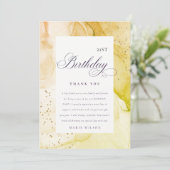 抽象芸術パステル自然ライムグリーンエイジ誕生日 サンキューカード (スタンド正面)