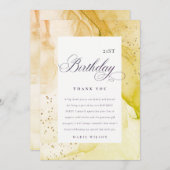 抽象芸術パステル自然ライムグリーンエイジ誕生日 サンキューカード (正面/裏面)