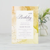 抽象芸術パステル自然ライムグリーンエイジ誕生日 招待状 (スタンド正面)