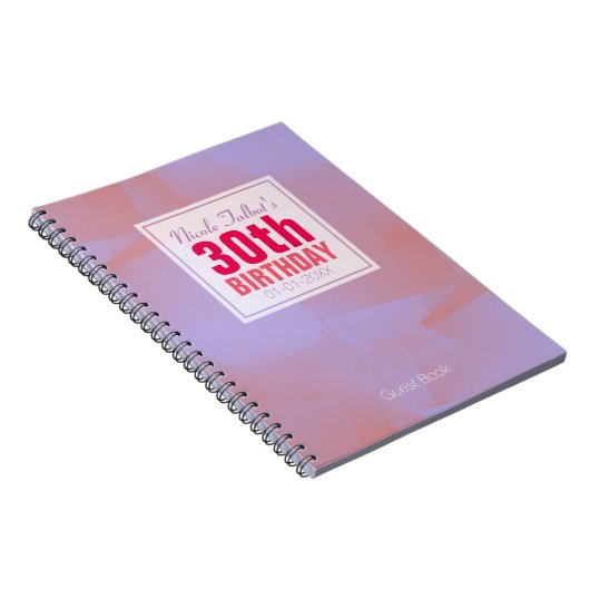 抽象芸術パステル30thバースデーゲストブック8a ノートブック (右側)