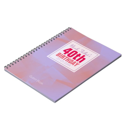 抽象芸術パステル40thバースデーゲストブック8a ノートブック (左側)