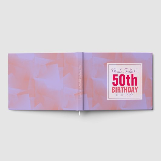 抽象芸術パステル50th誕生日ゲストブック ゲストブック (全面)