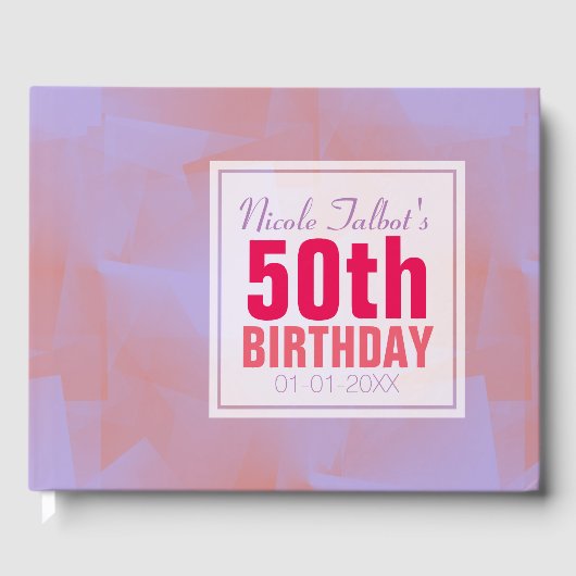 抽象芸術パステル50th誕生日ゲストブック ゲストブック (正面)