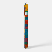 抽象芸術パズルピースのシームレスパターン iPhone 15ケース (左側面)