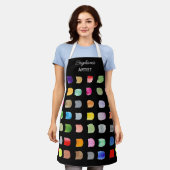 抽象芸術パタパーソナライズされたーンアーティストブラックエプロン エプロン (着用した状態)