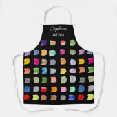 抽象芸術パタパーソナライズされたーンアーティストブラックエプロン エプロン (正面)