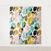 抽象芸術パターオーガニックン、シェイプ、パステルカラー タペストリー (正面)