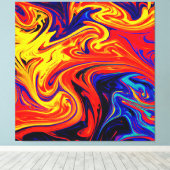 抽象芸術パターカラフルンの探索 キャンバスプリント (インサイチュ (ウッドフロア))