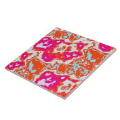 抽象芸術パタースタイリッシュンオレンジ色 タイル (側面)