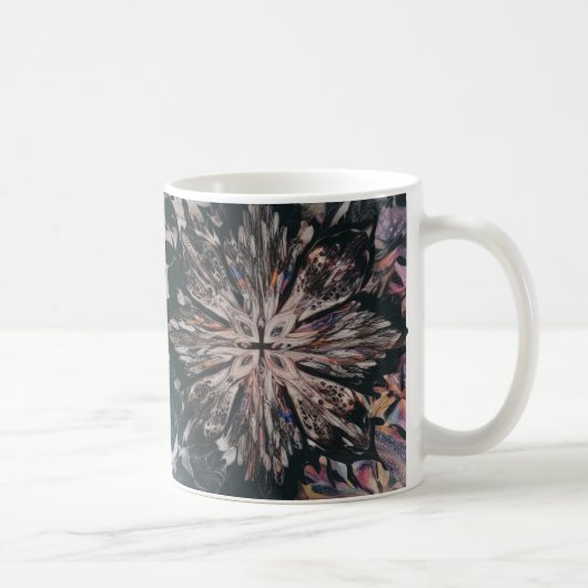 抽象芸術パターンのシルエット – フ芸術的ロモダンア コーヒーマグカップ (右)