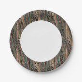 抽象芸術パターンの民族スタイル ペーパープレート (正面)