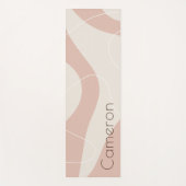 抽象芸術パターンアイボリーライトterracotta追加の名前 ヨガマット (正面)