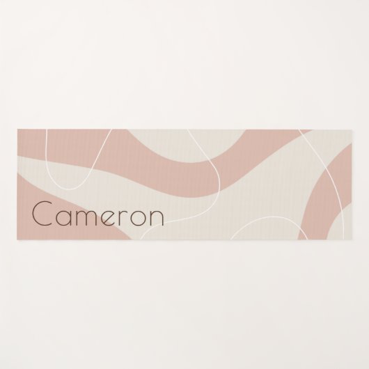 抽象芸術パターンアイボリーライトterracotta追加の名前 ヨガマット (正面(横))