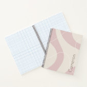 抽象芸術パターンアイボリー赤面ピンク名前をカスタムする ノートブック (内部)