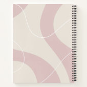 抽象芸術パターンアイボリー赤面ピンク名前をカスタムする ノートブック (裏面)