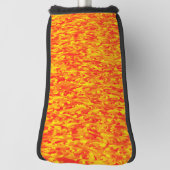 抽象芸術パターンオレンジ色の赤（黄） ゴルフヘッドカバー (回転90)