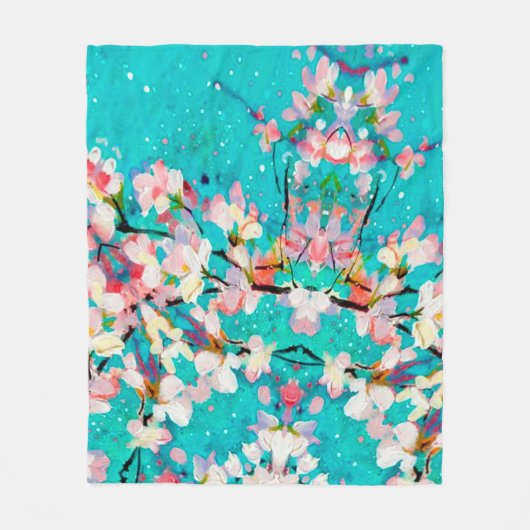 抽象芸術パターンカラフル背景 フリースブランケット (正面)