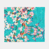 抽象芸術パターンカラフル背景 フリースブランケット (正面(横))