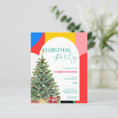 抽象芸術パターンクリスマスパーティの招待状 (スタンド正面)