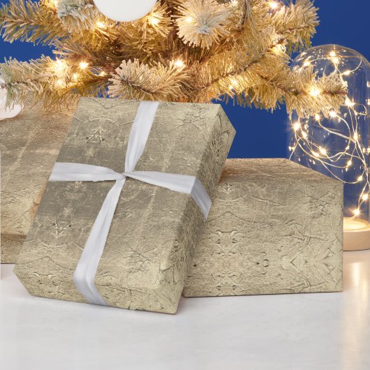 抽象芸術パターンゴールデン ラッピングペーパー (クリスマス)
