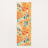 抽象芸術パターンサニーオレンジシャワーカーテン ヨガマット (裏面)