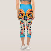 抽象芸術パターンジオメトリ型枠タイポグラフィ カプリレギンス (裏面)