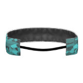 抽象芸術パターンティール（緑がかった色）ブラック アスレチックヘッドバンド (裏面)