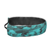 抽象芸術パターンティール（緑がかった色）ブラック アスレチックヘッドバンド (左)