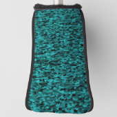 抽象芸術パターンティール(緑がかった色)ブラック ゴルフヘッドカバー (回転90)