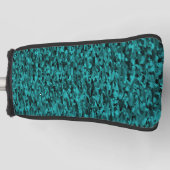 抽象芸術パターンティール(緑がかった色)ブラック ゴルフヘッドカバー (正面)