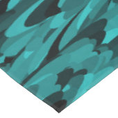 抽象芸術パターンティール（緑がかった色）ブラック テーブルクロス (アングル)