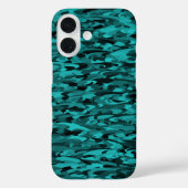 抽象芸術パターンティール（緑がかった色）ブラック Case-Mate iPhoneケース (裏面)
