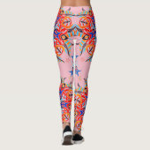 抽象芸術パターンデザイン淡い色の（ピンク） レギンス (裏面)