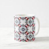 抽象芸術パターンデザイン赤 コーヒーマグカップ (正面右)
