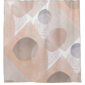 抽象芸術パターンデザイン シャワーカーテン (正面)