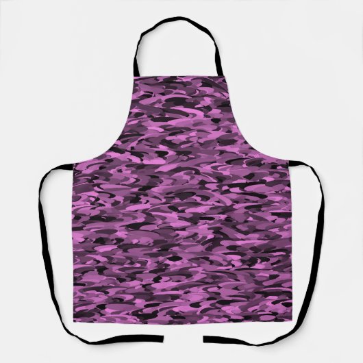 抽象芸術パターンパープルブラック エプロン (正面)