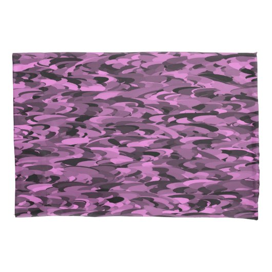 抽象芸術パターンパープルブラック 枕カバー (正面左)