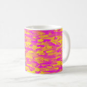 抽象芸術パターンピンクイエローオレンジ コーヒーマグカップ (正面右)