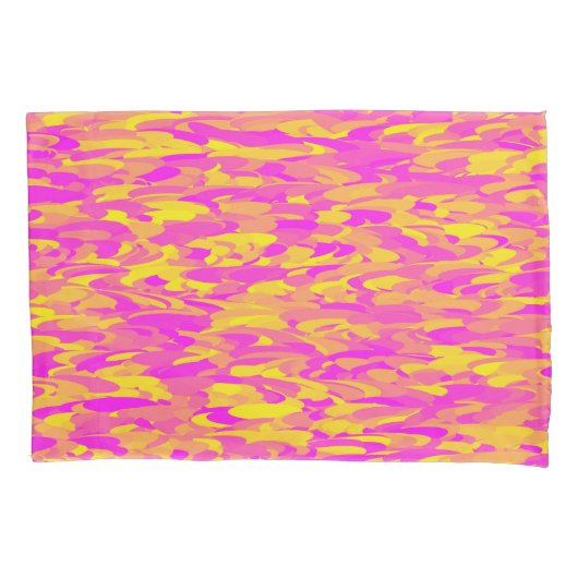 抽象芸術パターンピンクイエローオレンジ 枕カバー (正面左)