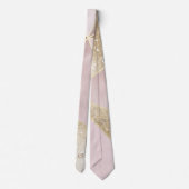 抽象芸術パターンピンク金ゴールドグリッター モノグラムの ネクタイ